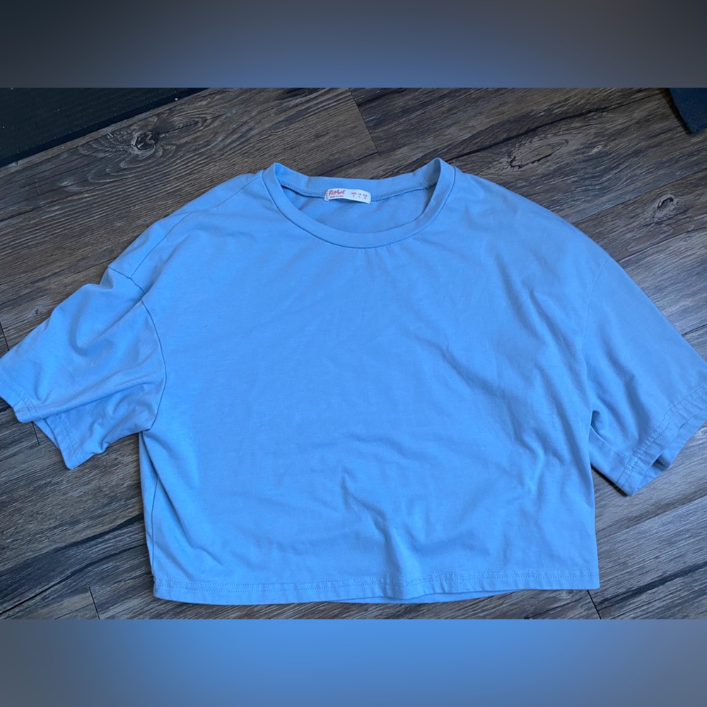 Light blue crop top